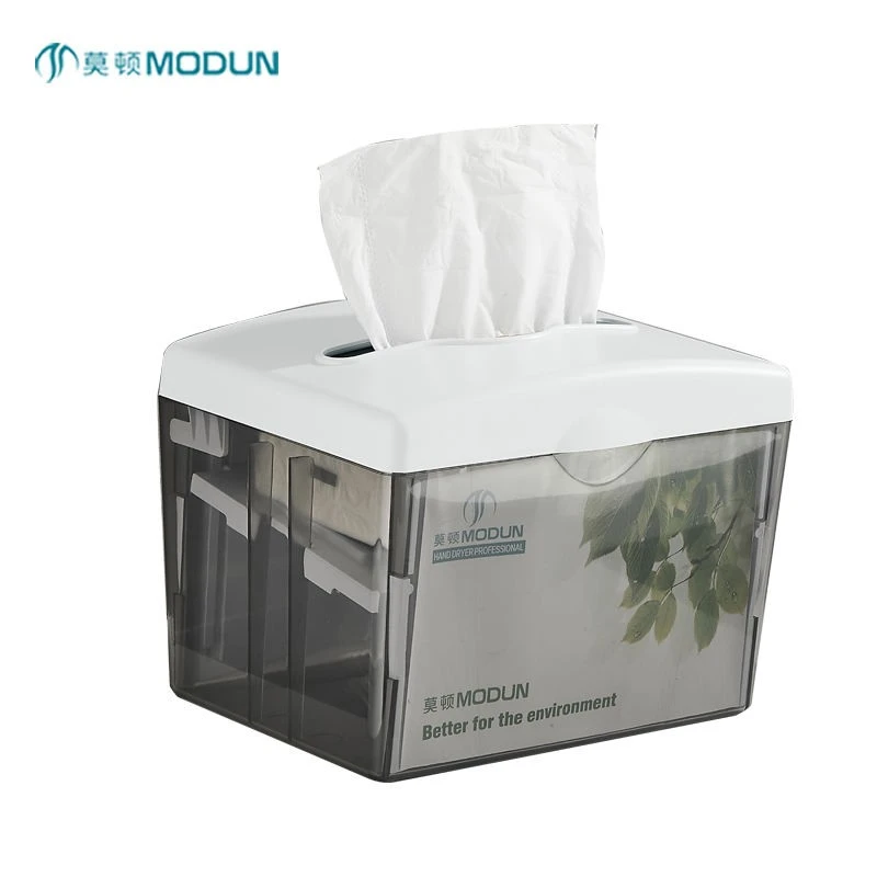 Modern Plastic Transparent Black Table Top Counter Z Fold Napkin Dispenser for Hotel Use 5817G
