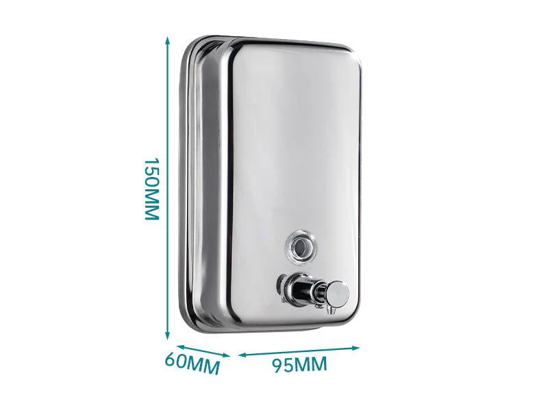 Hotel Wall Mount Hand Sanitizer Dispenser, Liquid Soap Manual Dispenser Stainless Steel M-1618-500ML