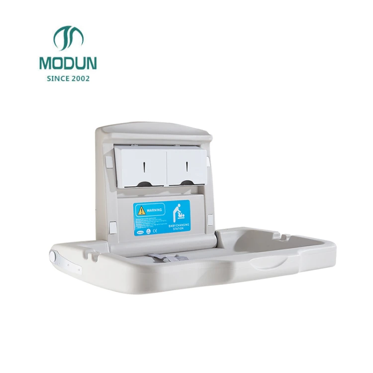 MODUN Commercial Horizontal Baby Changing Station M-B2-3 with Liner Dispenser HDPE Baby Care Station