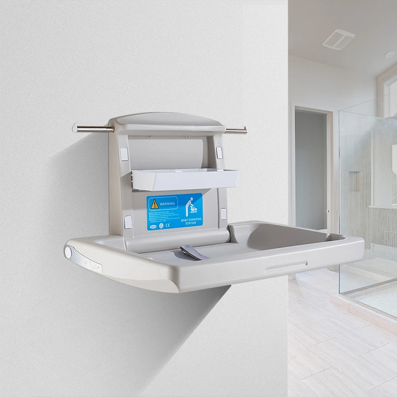 MODUN Commercial Horizontal Baby Changing Station M-B2-2 with Liner Dispenser HDPE Baby Care Station