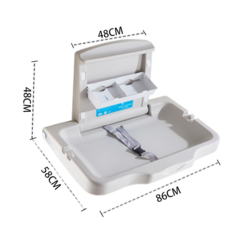 MODUN Commercial Horizontal Baby Changing Station M-B2-3 with Liner Dispenser HDPE Baby Care Station
