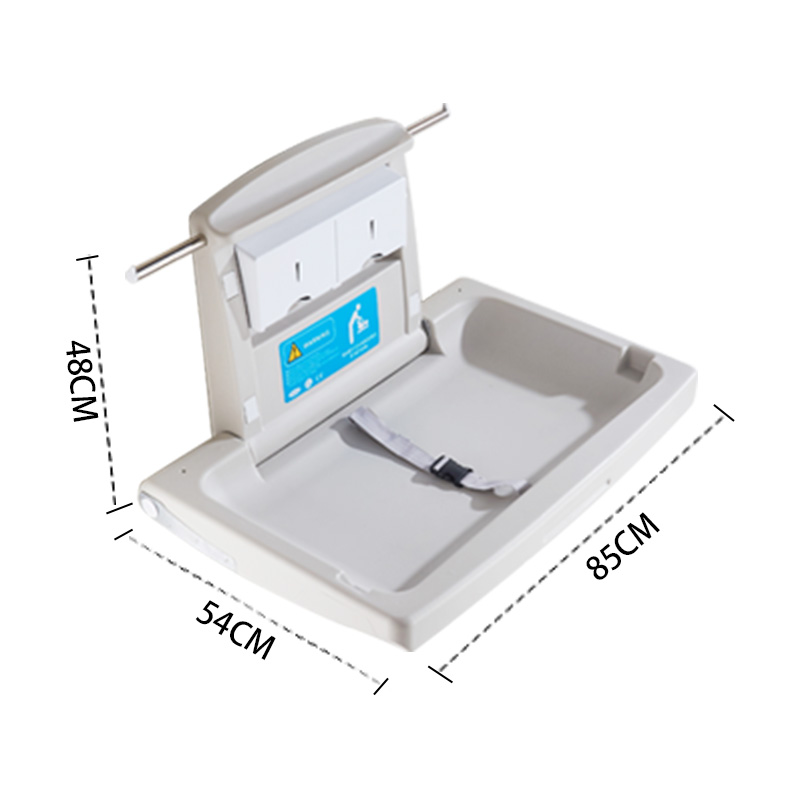 MODUN Commercial Horizontal Baby Changing Station M-B2-2 with Liner Dispenser HDPE Baby Care Station