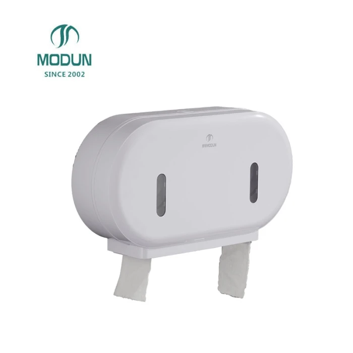 ModunCommercial Paper Dispenser 902W ABS Dual Roll Tissue Dispenser with Key Lock for Bathroom Restroom