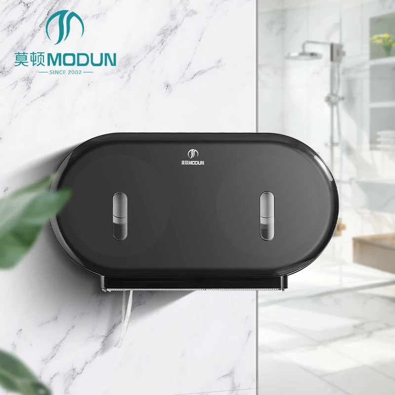 ModunCommercial Paper Dispenser 902W ABS Dual Roll Tissue Dispenser with Key Lock for Bathroom Restroom