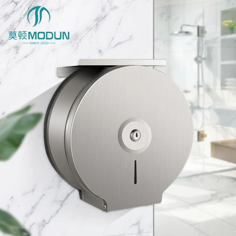ModunCommercial Paper Dispenser M-5822(304) Satin Stainless Steel Roll Tissue Dispenser with Bracket for Restroom