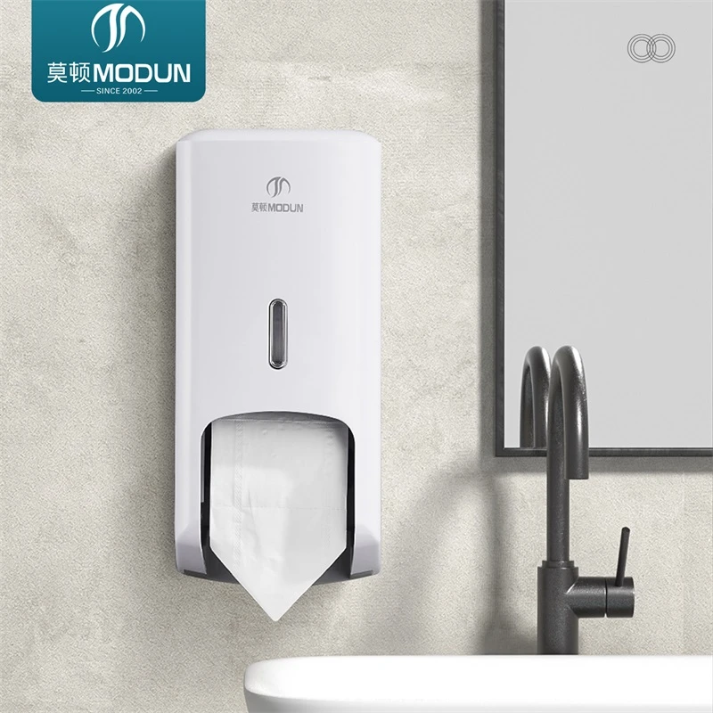 ModunCommercial Paper Dispenser 5022W ABS Dual Roll Tissue Dispenser with Key Lock for Restroom