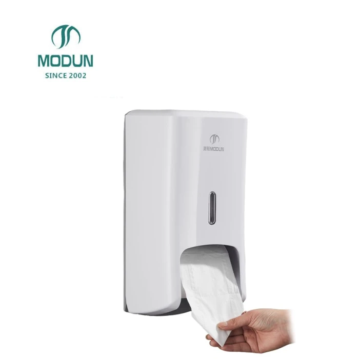 ModunCommercial Paper Dispenser 5022W ABS Dual Roll Tissue Dispenser with Key Lock for Restroom