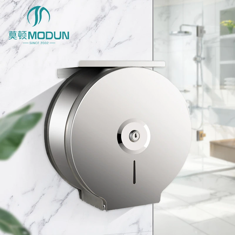 ModunCommercial Paper Dispenser M-5822(304) Satin Stainless Steel Roll Tissue Dispenser with Bracket for Restroom