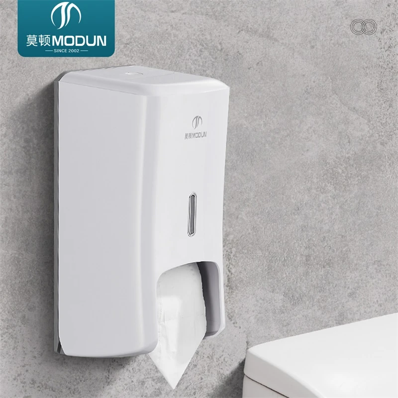 ModunCommercial Paper Dispenser 5022W ABS Dual Roll Tissue Dispenser with Key Lock for Restroom