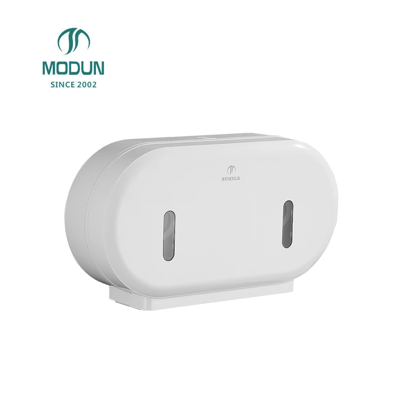 ModunCommercial Paper Dispenser 902W ABS Dual Roll Tissue Dispenser with Key Lock for Bathroom Restroom