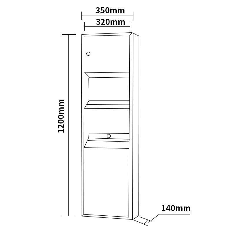Modun 728B Paper Dispenser + Bin SUS304 Stainless Steel Wall Mounted Commercial Toilet Paper Dispenser