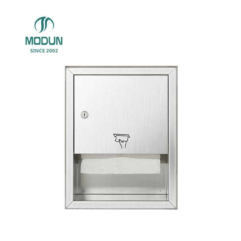 Modun 718A Wall Inside Paper Dispenser SUS304 Stainless Steel Wall Mounted Commercial Toilet Paper Dispenser