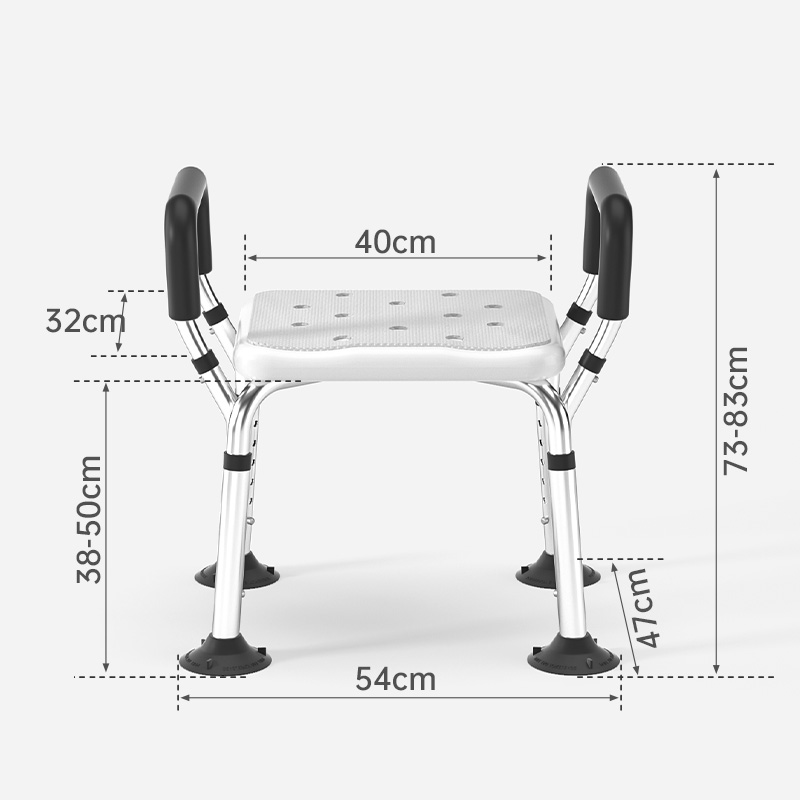 Modun 5002 Aluminum Alloy Shower Chair Non-Slip Height Adjustable for Bathroom