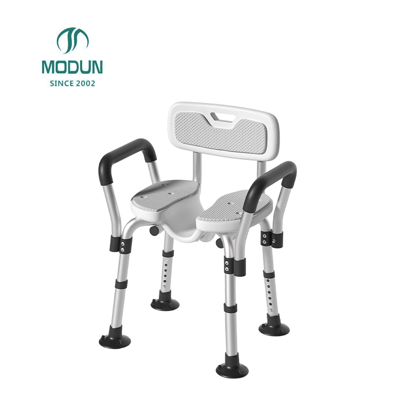 Modun 5007 Aluminum Alloy Shower Stool Non-Slip Height Adjustable for Bathroom