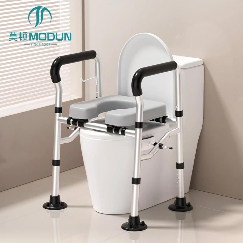 Modun 50077 Toilet Seat Raiser Anti-Slip Non-Slip Safety Grab Bar for Bathroom Toilet Disabled Elderly