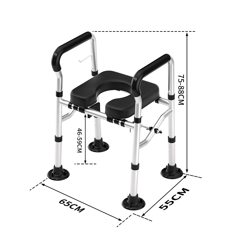 Modun 50077 Toilet Seat Raiser Anti-Slip Non-Slip Safety Grab Bar for Bathroom Toilet Disabled Elderly