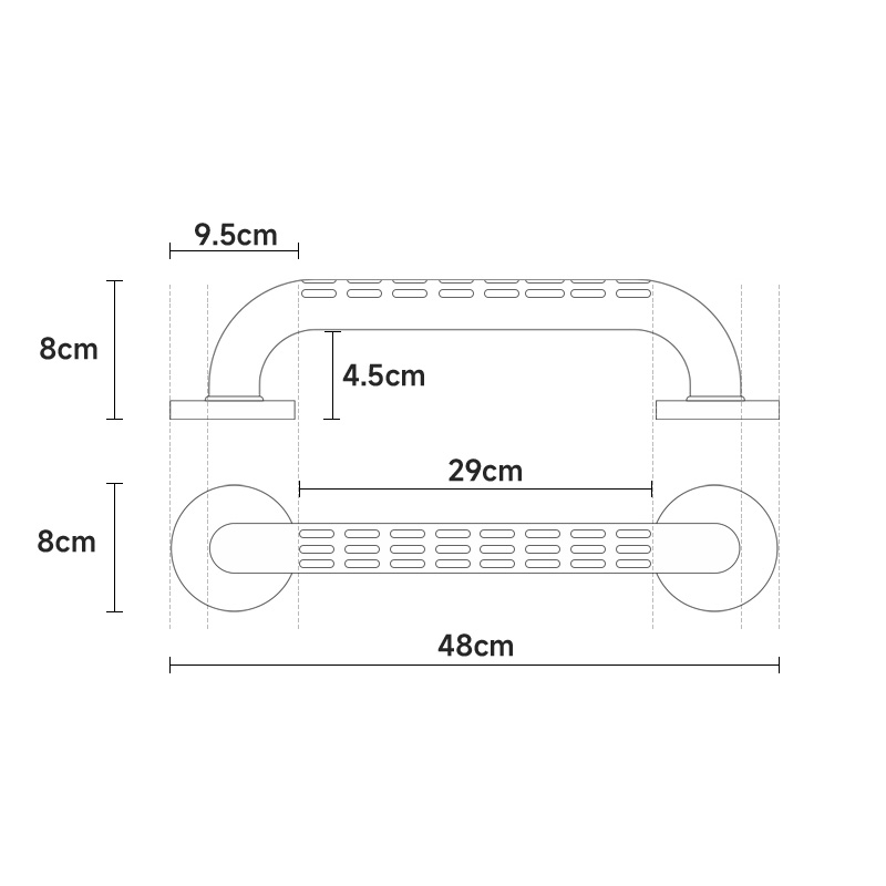 Modun 9910 Straight Wall Grab Bar Anti-Slip Non-Slip Safety Grab Bar for Bathroom Toilet Disabled Elderly