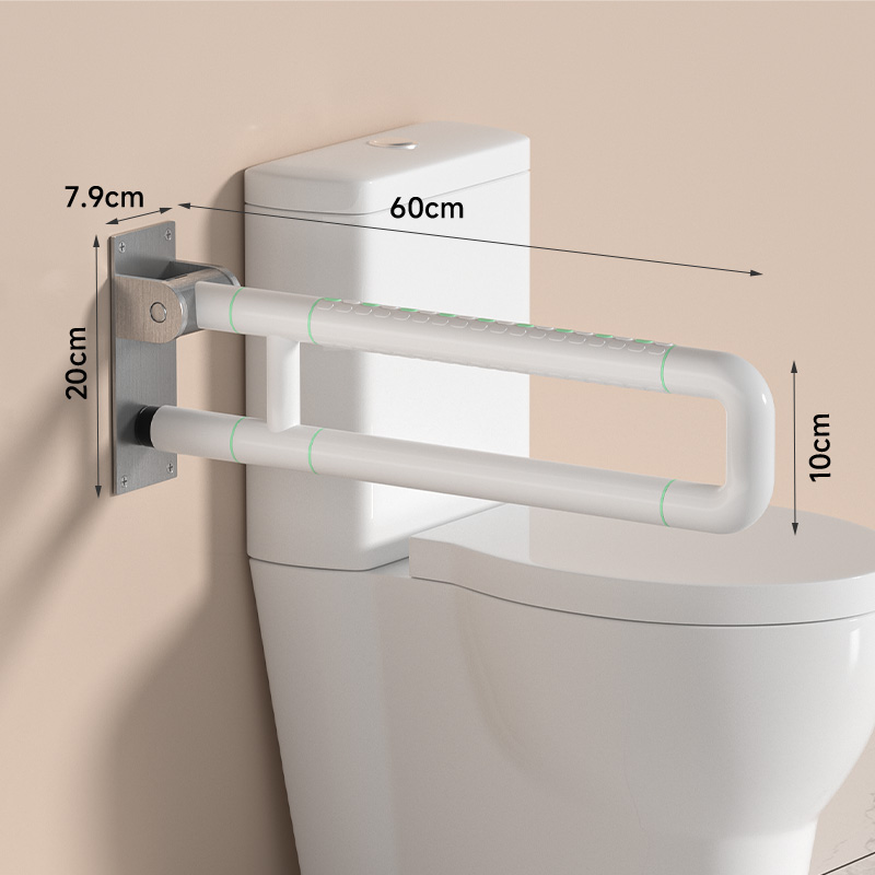 Modun 9965-3 Foldable U-Shape Grab Bar Anti-Slip Non-Slip Safety Grab Bar for Bathroom Toilet Disabled Elderly